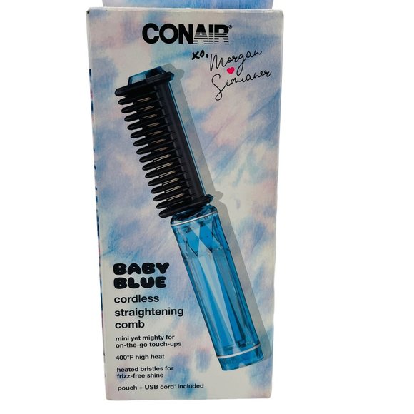 Conair Hair Conair Baby Blue Mini Cordless Straightening Comb 8
